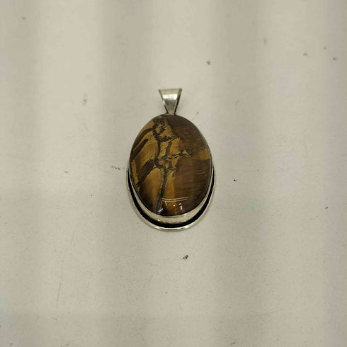 925刻印 タイガーアイ ネックレス トップペンダント メンズ